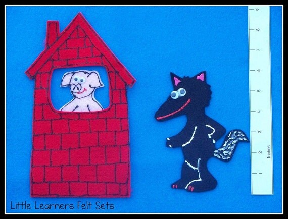 Items similar to CuTe 3 LITTLE PIGS Flannel Board Felt Set and Story ...