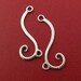 2 Large Shiny Swirled Sterling Silver Links - Connectors or Chandeliers, 35mm Long x 12mm, L75