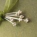 6 Dotted End Head Pins in Shiny Sterling Silver 24 Gauge 78mm 3 inch Long FHP-S21