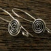 Silver Spirals Sterling Earwires Oxidized Spiralled French Hooks 1 Pair E62