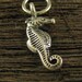 Sterling Silver Seahorse Charm - Antiqued - Curled Tail C27