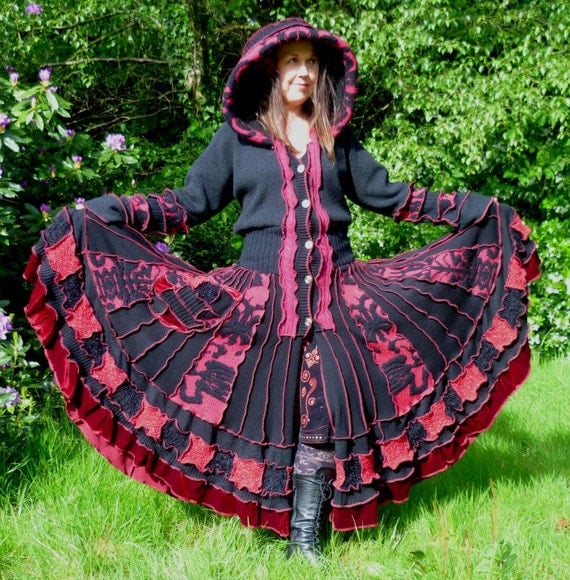 Items similar to Gypsy coat from upcycled recycled reconstructed ...