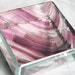 Stained Glass Jewelry Box Wine Baroque 6x6 w/ Two Pewter-cast Butterflies Handmade OOAK