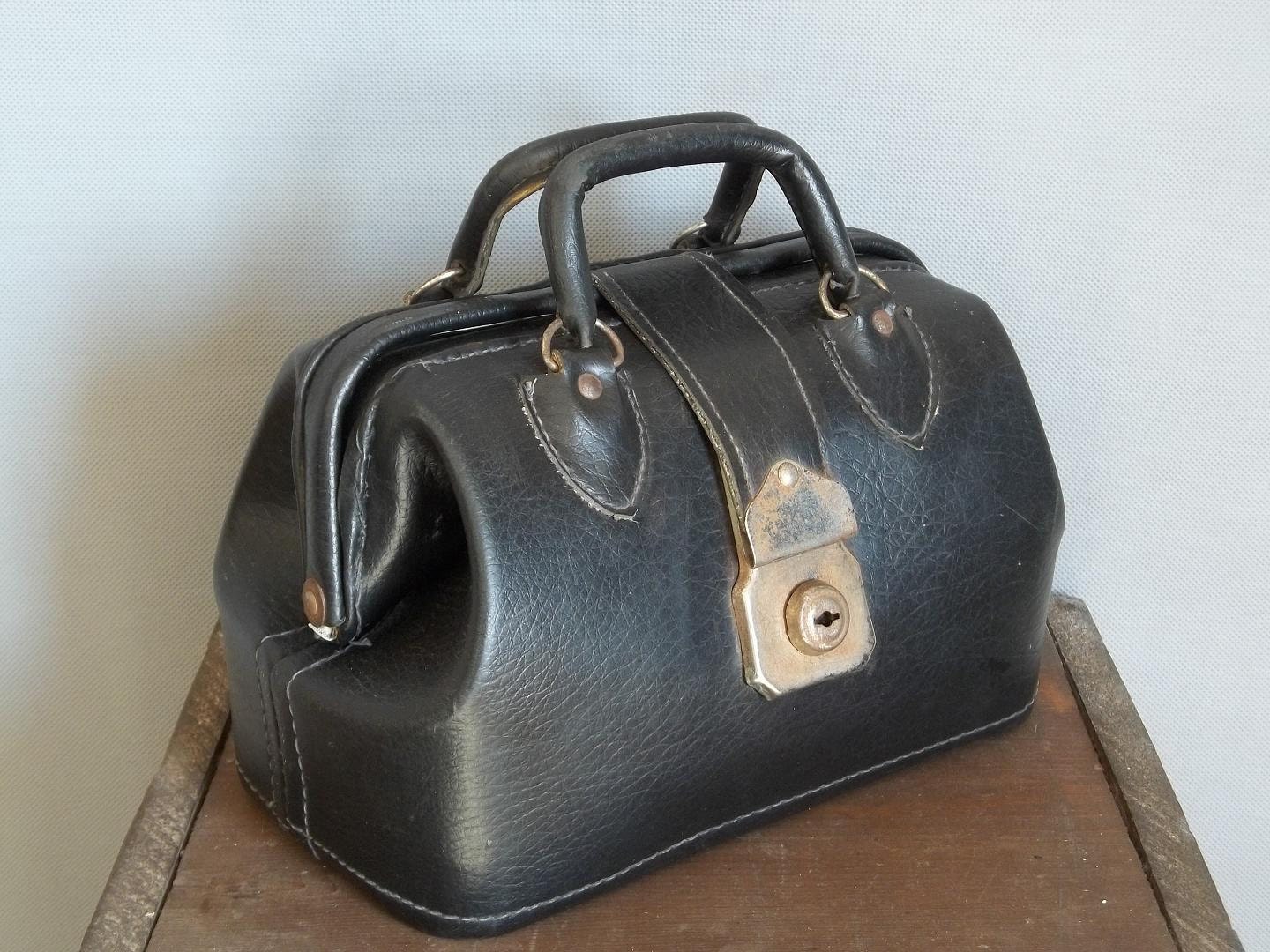 Authentic Vintage Black Doctors Bag.