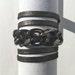 Leather & Gunmetal Chain Wrap bracelet