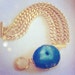 Gold Curb Chain Link Bracelet with Bright Turquoise Blue Agate