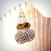 SALE beaded earrings rustic gold and silver filigree discs