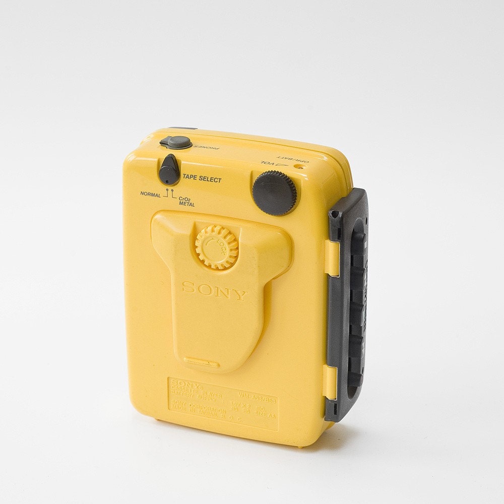 1980s Sony Walkman Sports WMB53 yellow by ModeratelyModern