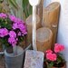 Mosaic Shabby Old Shovel with Vintage China