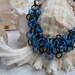 Black with Blue shaggy loops chainmaille bracelet