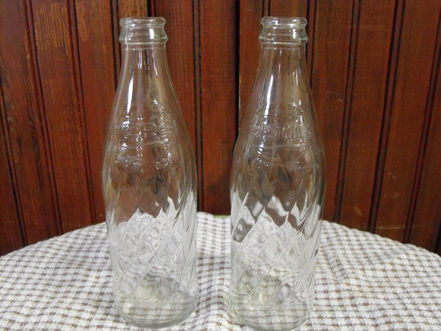 Download Vintage Pepsi Bottles Clear Glass 10 oz by peacenluv72 on Etsy