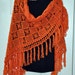 Mother's Day Gift Shawl Poncho Crochet Lace Scarf Wrap Halloween Rust Carrot Peach Apricot Copper Saffron Persimmon Bright Spice Gift