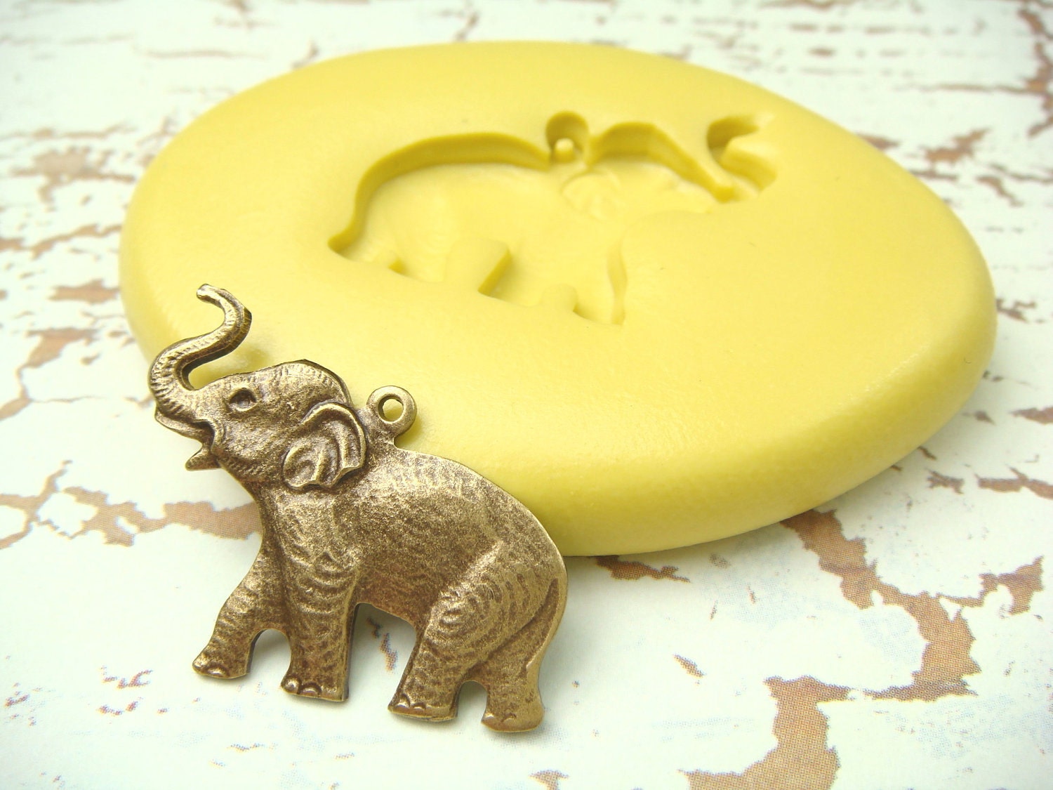 Elephant With Bail Flexible Silicone Mold Push Mold