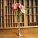 Glass Bud Vase with Sterling Base / Vintage Etched Glass Bud Vase