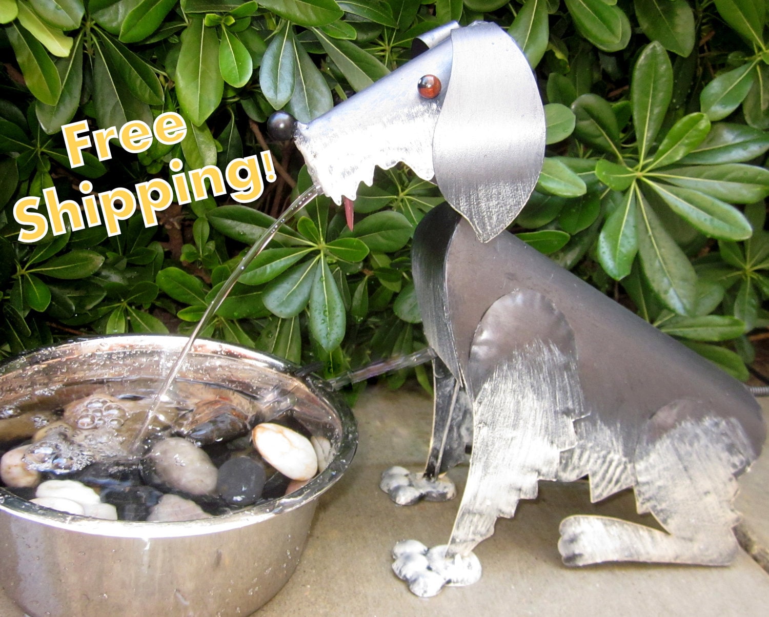 Spitting Dog Water Fountain Outdoor Water by NoodleDooDesigns
