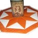 Glimmering Orange 8 Point Star Candle or Table Mat