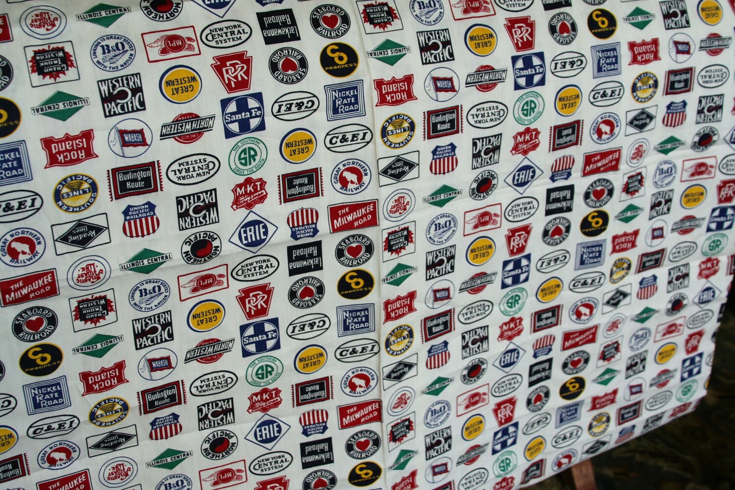 vintage Railroad Companies logo fabric