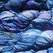 SALE - Recycled Sari Silk Ribbon - Blue