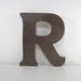 Large Brown Wooden Letter R