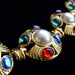 Vintage Channel Type Gold Jewels Pearl Large Chunky Bracelet