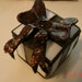 Stained Glass Ribbon Box with copper bow