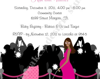 EXCLUSIVE Hollywood Diva Baby Showe r Invitation Sprinkle Sip and See ...