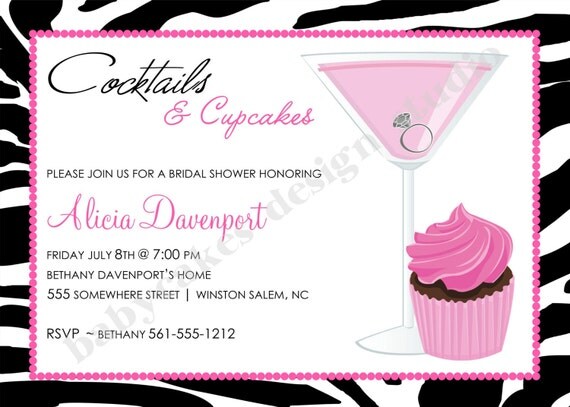 Cupcakes And Cocktails Bridal Shower Invitations 5