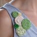 In the Garden - Rosette Brooch - Recycled Tshirts