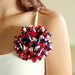 Fireworks Red White and Blue Chrysanthemum Flower Pin/Corsage Independance Day