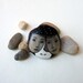 painted stone, rock, FACES, TWO, mixed media, souvenir