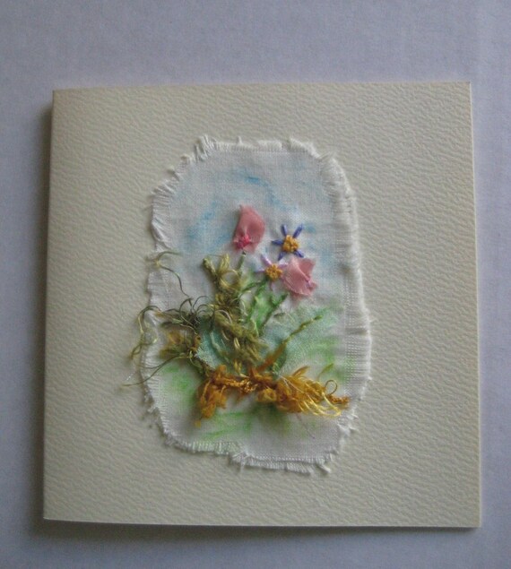 Handmade Hand Embroidered Greeting Card