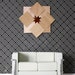 Miniature Art Deco Mirror, "Poinsettia" Wood Frame, Wall Decor in 1:12 Scale