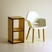 Modern Dollhouse Miniature Bamboo Bookcase "Expeditly 2x1" Storage Unit in 1:12, One Inch Scale