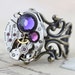 Steampunk Ring Steam Punk Jewelry - Vintage Gruen Watch Movement - Purple Amethyst - Handmade by Inspired by Elizabeth