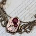 Steampunk Necklace Steam Punk Jewelry Red Garnet - Antique Clockwork Vintage Watch Movement - Handmade by Inspired by Elizabeth
