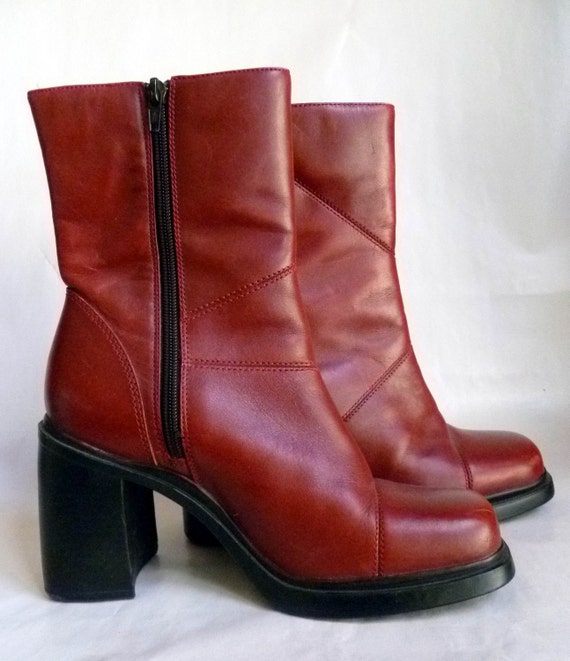 burgundy ankle boots 7