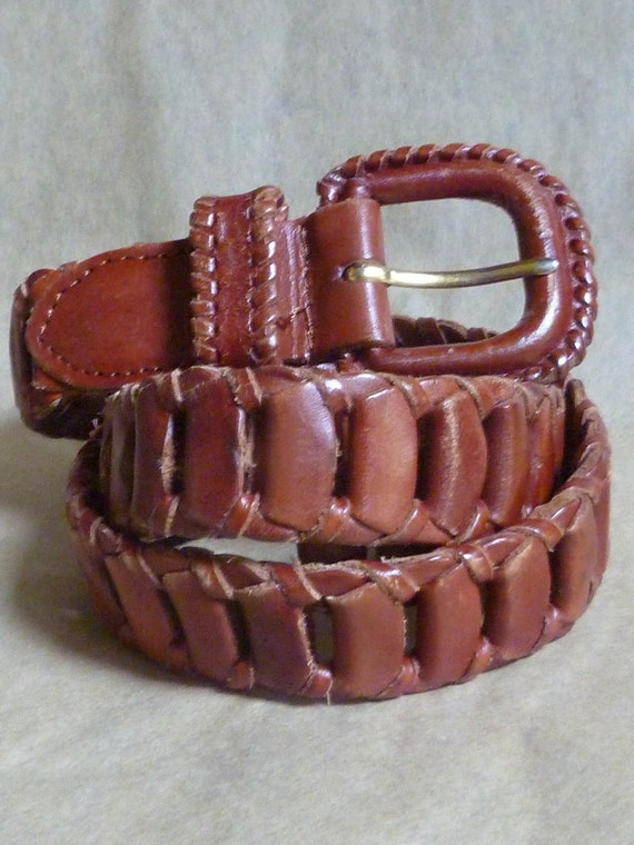 Leather Link BELT Brown size Small