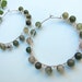 Hoop Earrings with Green Agate Stones