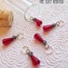 Red/Grey Teardrop Stitch Markers for Knitting - set of 5