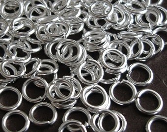 100pcs-Jump Rings, Sterling Silver Plated, Very Strong,OD-6mm, 18ga.