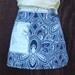 Womens Short Half Apron, Size Small, cornflower blue, vendor, hostess, paisley