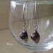 Gray Pearl Silver Earrings - handmade lightly hammered and oxidized - a Leaf