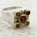 Garnets Gold Ring, 24k Gold & Silver Ring Cocktail Ring, Statment Ring, Gemstone Ring