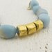 Amazonite & Gold Bracelet, 24k Solid Gold and Amazonite Beads Bracelet, Summer Jewelry