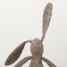 Easter rabbit - Small Pure knitted silk kid rabbit Wearing pale green striped socks - handmade fabric doll