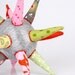 Children eco Teething ball or Star - funky in light gray ,green ,pink ,red and Yellow ball striped , Flowery and polka dots, all handmade