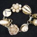 Reclaimed Vintage Bracelet, Vintage Cluster Earring, Enamel Pearl Bracelet - Winter White