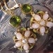Reclaimed Vintage Earrings, Bridesmaid Gift, Statement Earrings, Vintage Pink Glass and Enamel - Fairy Garden