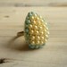 Pearl Turquoise Vintage Cocktail Ring ... Fifties Cluster in Rich Cream and Seafoam