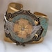 Steampunk Compass Vintage Vergris Patina Brass Cuff